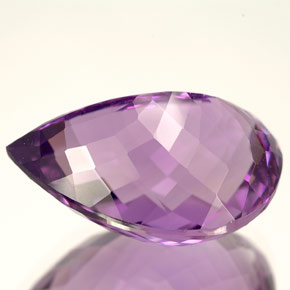 Amatista violeta natural de 14,09 ct, en forma de pera, VVS