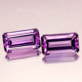 Gemas de amatista violeta natural de  ct, corte esmeralda, IF