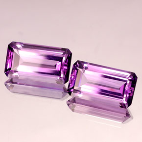 Gemas de amatista violeta natural de  ct, corte esmeralda, IF