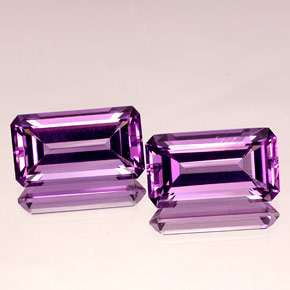 Gemas de amatista violeta natural de  ct, corte esmeralda, IF