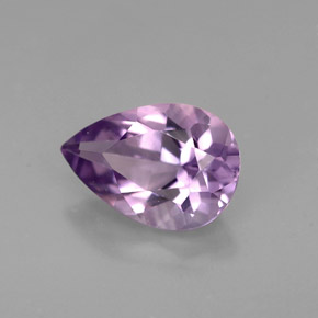 Amatista violeta natural de 1,24 ct, en forma de pera, VS