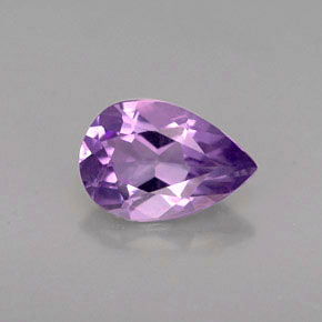 Amatista violeta natural de 1,05 ct, en forma de pera, VS