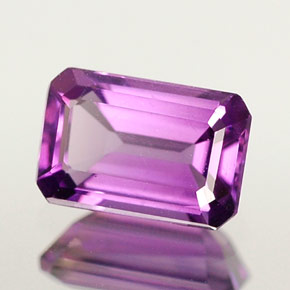 Amatista violeta natural de 0,50 ct, corte esmeralda, VVS-VS