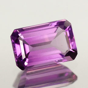 Amatista violeta natural de 0,50 ct, corte esmeralda, VVS-VS