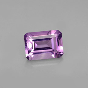 Amatista violeta natural de 1,41 ct, corte esmeralda, VVS-VS