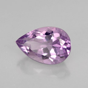 Amatista violeta natural de 1,28 ct, en forma de pera, VS