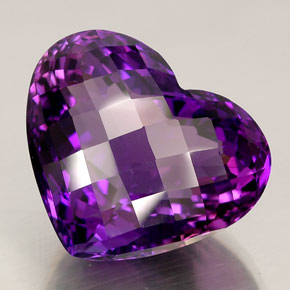 Amatista violeta natural de 42,81 ct, forma de corazón, IF