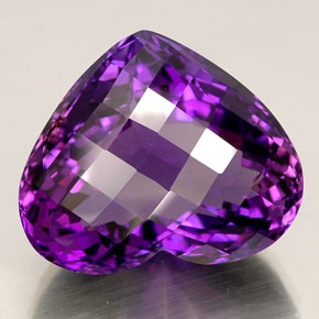 Amatista violeta natural de 42,81 ct, forma de corazón, IF