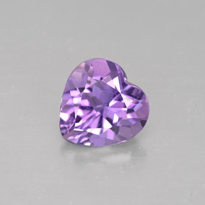 Amatista violeta natural de 0,72 ct, forma de corazón, VS