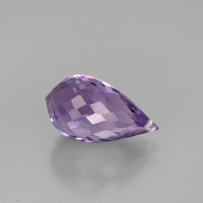 Amatista violeta natural de 8,79 ct, corte briolette, VVS