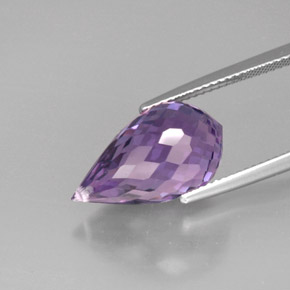 Amatista violeta natural de 8,79 ct, corte briolette, VVS