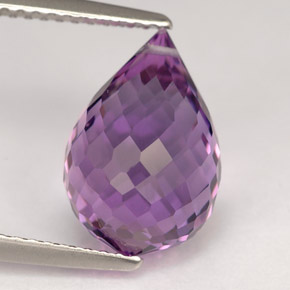 Amatista violeta natural de 5,25 ct, briolette, VVS