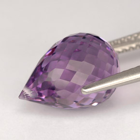 Amatista violeta natural de 5,25 ct, briolette, VVS