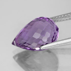 Amatista violeta natural de 5,73 ct, briolette, VVS