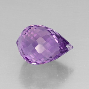 Amatista Violeta natural de 7.01 ct, Corte Briolette, IF