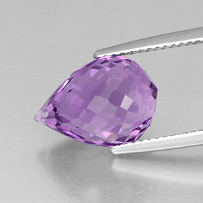 Amatista Violeta natural de 7.01 ct, Corte Briolette, IF