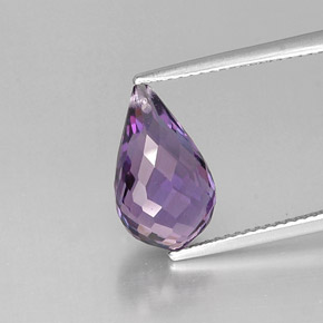 Amatista violeta natural de 4,16 ct, briolette, VVS