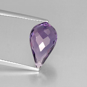 Amatista violeta natural de 4,16 ct, briolette, VVS