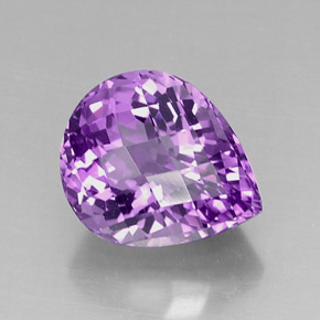 Amatista violeta natural de 8,26 ct, en forma de pera, VVS