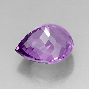 Amatista violeta natural de 8,26 ct, en forma de pera, VVS
