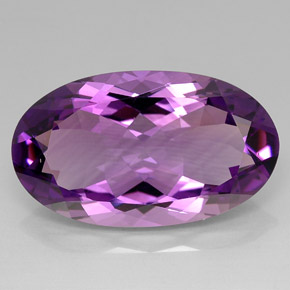 Amatista violeta natural de 33,67 ct, corte óvalo, VVS