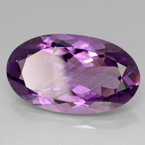 Amatista violeta natural de 33,67 ct, corte óvalo, VVS