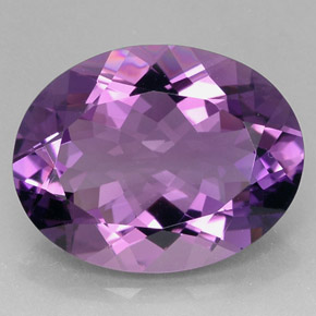 Amatista violeta natural de 28,36 ct, corte óvalo, IF