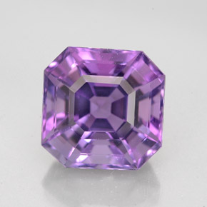 Amatista violeta natural de 5,77 ct, corte esmeralda, VVS