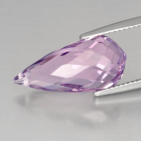 Amatista violeta natural de 8,80 ct, briolette, VVS