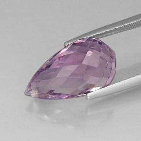 Amatista violeta natural de 8,49 ct, briolette, VVS