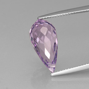 Amatista violeta natural de 6,14 ct, briolette, VVS