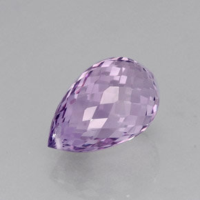 Amatista violeta natural de 12,67 ct, briolette, VVS