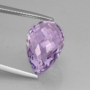 Amatista violeta natural de 12,67 ct, briolette, VVS