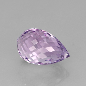Amatista violeta natural de 12,67 ct, briolette, VVS
