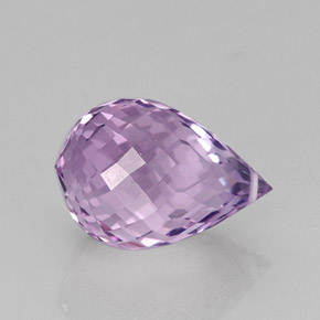 Amatista violeta natural de 12,84 ct, briolette, VVS