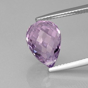 Amatista violeta natural de 6,16 ct, briolette, VVS