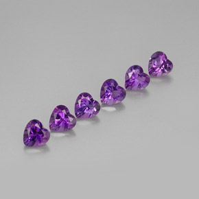 Gemas de amatista violeta natural de  ct, forma de corazón, VVS-VS