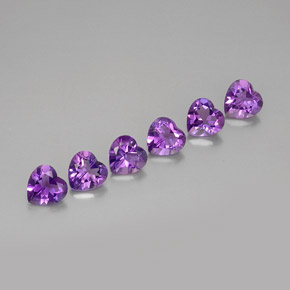 Gemas de amatista violeta natural de  ct, forma de corazón, VVS-VS