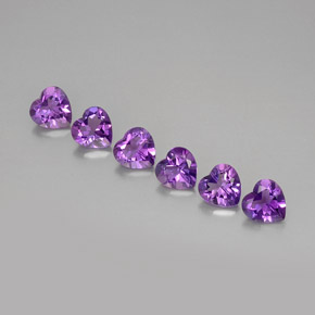 Gemas de amatista violeta natural de  ct, forma de corazón, VVS-VS