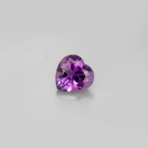 Amatista violeta natural de 0,72 ct, forma de corazón, VS