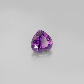 Amatista violeta natural de 0,72 ct, forma de corazón, VS