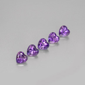 Gemas de amatista violeta natural de  ct, forma de corazón, VVS-VS