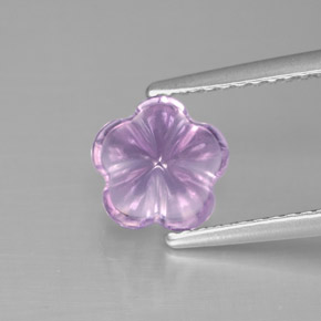 Amatista Violeta natural de 1.57 ct, Corte Flor, Transparente