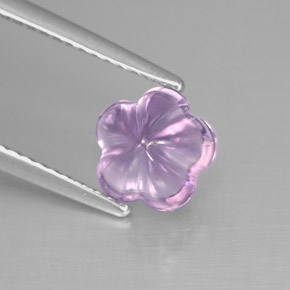 Amatista Violeta natural de 1.57 ct, Corte Flor, Transparente