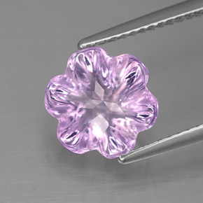 Amatista violeta natural de 3,04 ct, corte flor, transparente