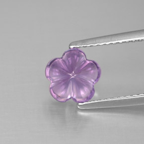 Amatista violeta natural de 1,54 ct, corte flor, transparente