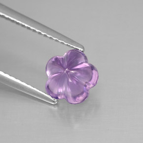 Amatista violeta natural de 1,54 ct, corte flor, transparente