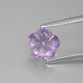 Amatista violeta natural de 1,53 ct, corte flor, transparente