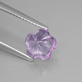 Amatista violeta natural de 1,53 ct, corte flor, transparente