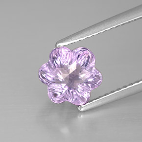 Amatista violeta natural de 1,63 ct, corte flor, transparente